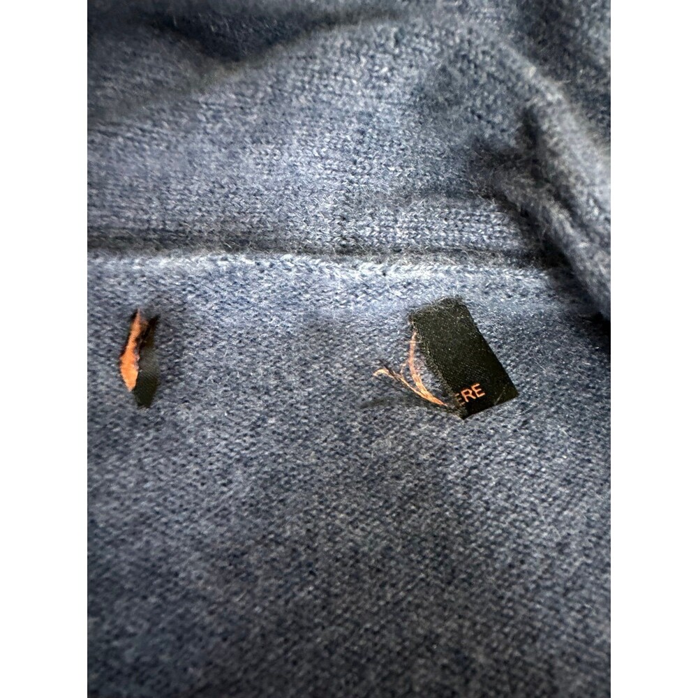 Quince 100% Cashmere Open Front Long Cardigan Sweater Blue - Picture 6 of 6